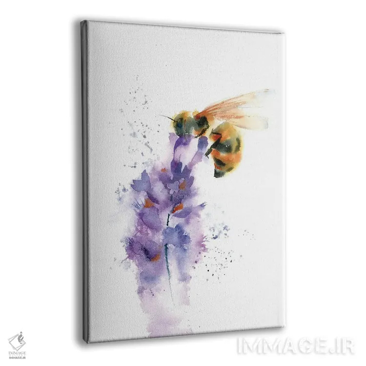تابلو دکوراتیو زنبور روی بنفشه کوهی اثر الگا چفرانوف - نمای پرسپکتیو محصول
