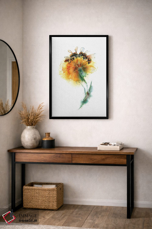 تابلو دکوراتیو سه زنبور و گل اثر الگا چفرانوف - D5B