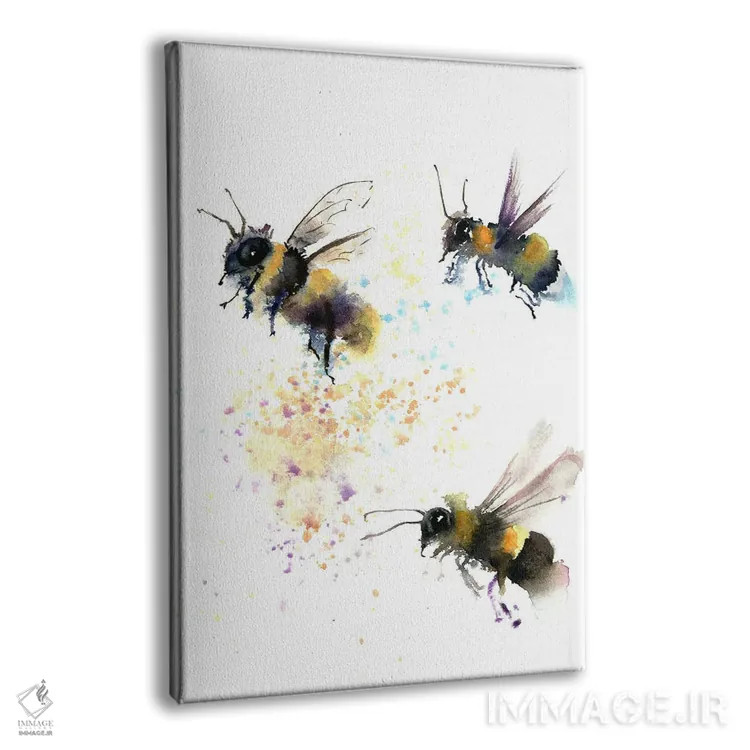 تابلو دکوراتیو سه زنبور اثر الگا چفرانوف - نمای پرسپکتیو محصول