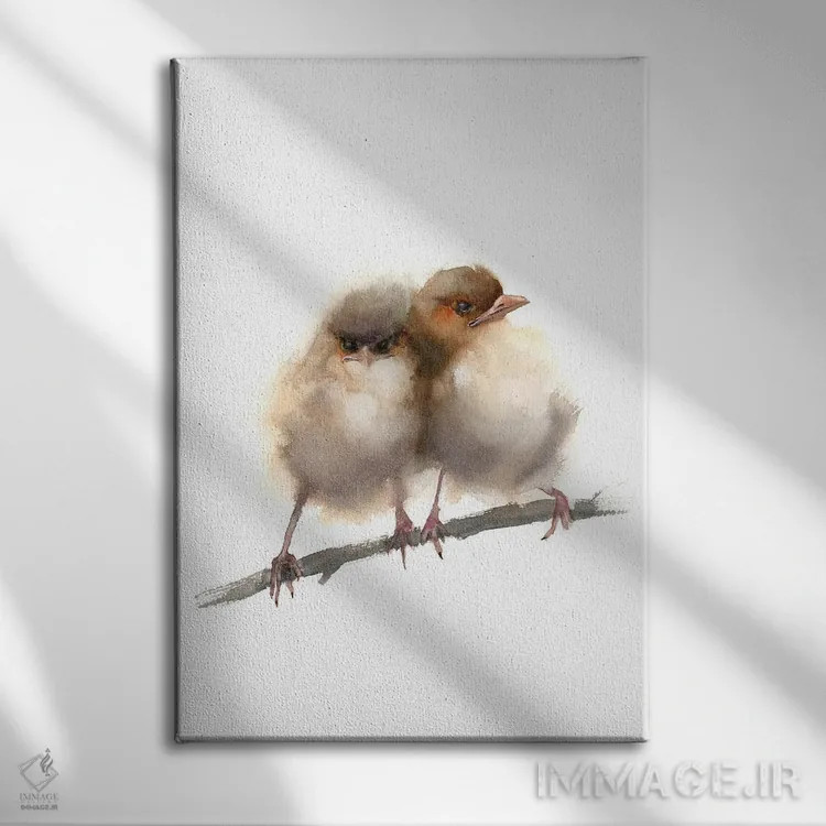 تابلو دکوراتیو دو سرلاک پری مانند اثر الگا چفرانوف - نمای روبهرو روی دیوار