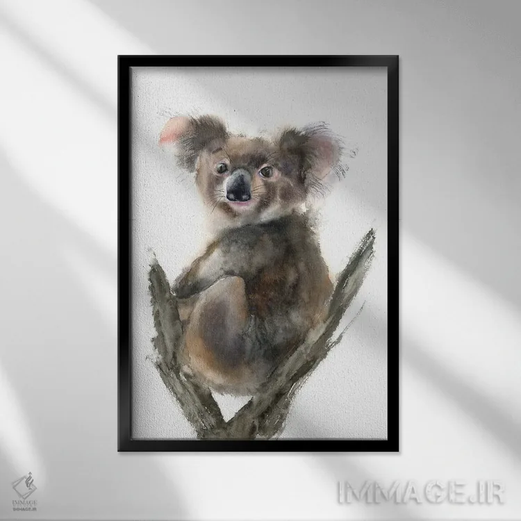 تابلو دکوراتیو کوالا اثر الگا چفرانوف - نمای قابدار مشکی