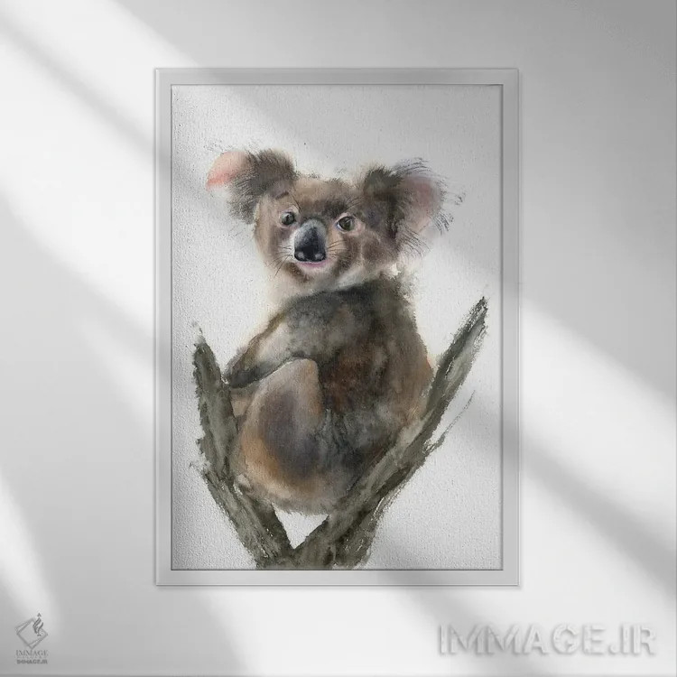 تابلو دکوراتیو کوالا اثر الگا چفرانوف - نمای قابدار سفید