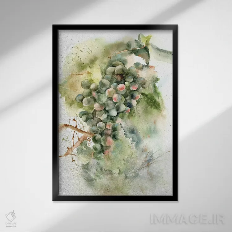تابلو دکوراتیو انگور اثر الگا چفرانوف - نمای قابدار مشکی