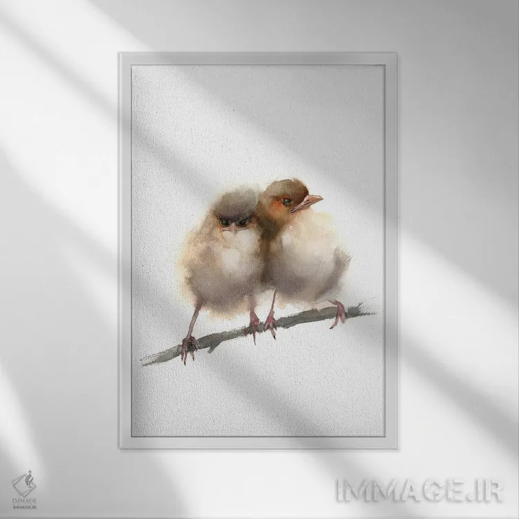 تابلو دکوراتیو دو سرلاک پری مانند اثر الگا چفرانوف - نمای قابدار سفید