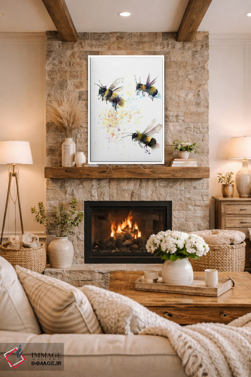 تابلو دکوراتیو سه زنبور اثر الگا چفرانوف - D1W