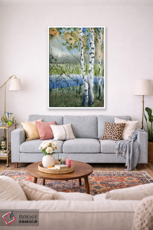 تابلو دکوراتیو درختان توس ۲ اثر الگا چفرانوف - D1W
