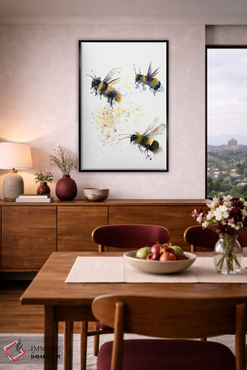 تابلو دکوراتیو سه زنبور اثر الگا چفرانوف - D4B