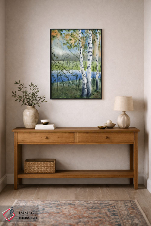 تابلو دکوراتیو درختان توس ۲ اثر الگا چفرانوف - D2B