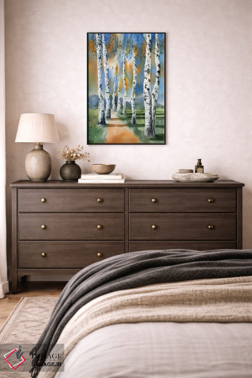 تابلو دکوراتیو درختان توس ۱ اثر الگا چفرانوف - D4B