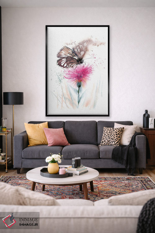 تابلو دکوراتیو پروانه و خار اثر الگا چفرانوف - D2B