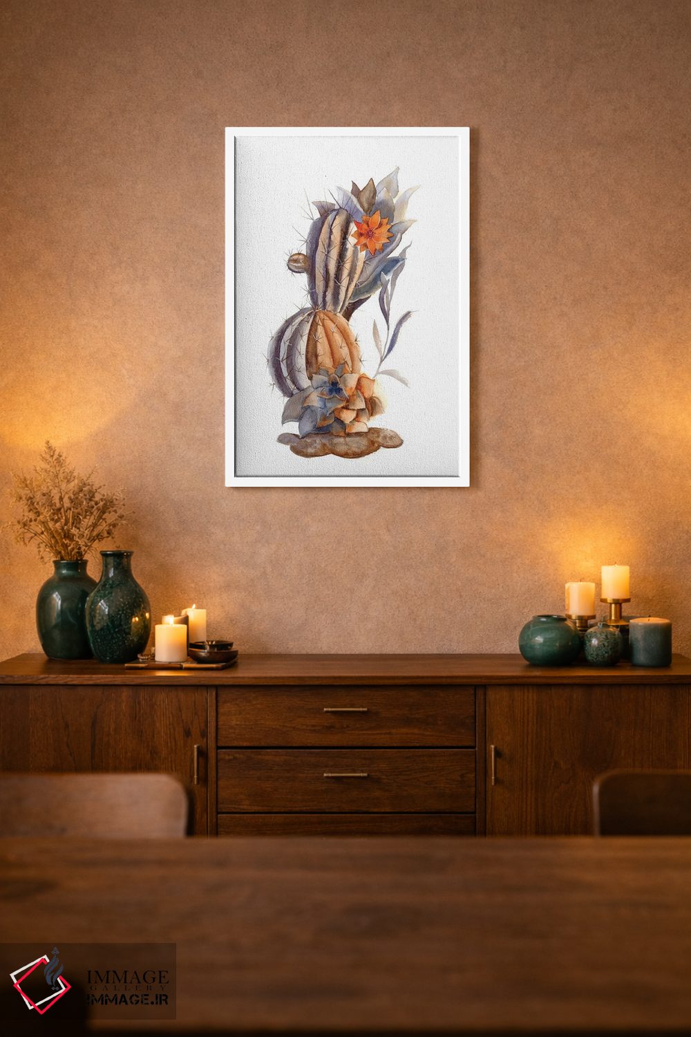 تابلو دکوراتیو کاکتوس ۱ اثر الگا چفرانوف - D1W