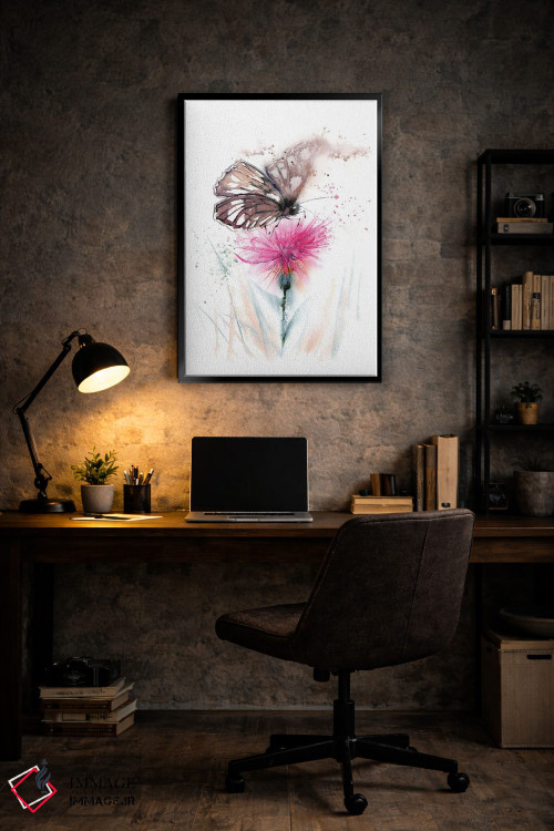 تابلو دکوراتیو پروانه و خار اثر الگا چفرانوف - D6B