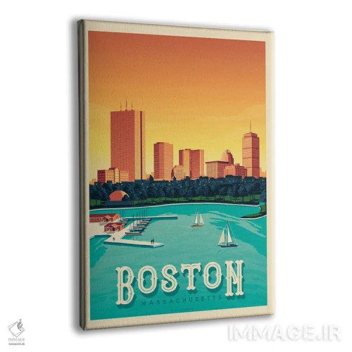 تابلو مدرن پوستر سفر بوستون اثر اولا هوپ تراول پوسترز - نمای پرسپکتیو محصول
