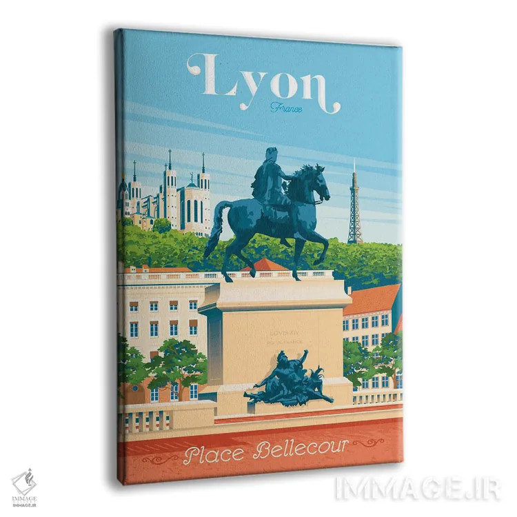 تابلو دکوراتیو پوستر سفر لیون فرانسه اثر اولا هوپ تراول پوسترز - نمای پرسپکتیو محصول