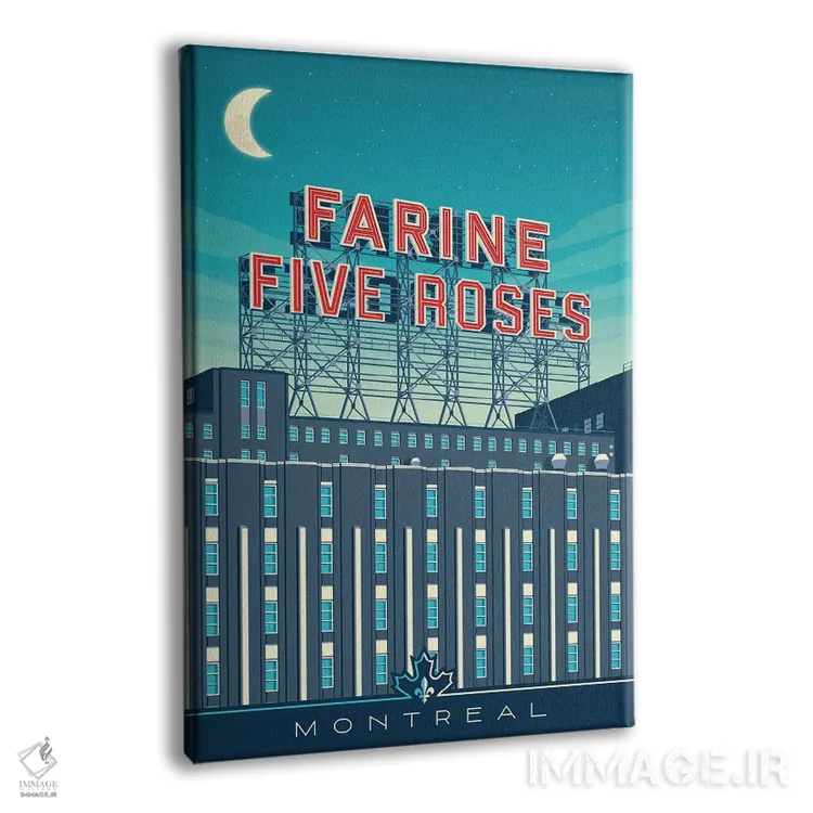 تابلو دکوراتیو پوستر سفر مونترال کانادا تابلو فارین فایو روزز اثر اولا هوپ تراول پوسترز - نمای پرسپکتیو محصول