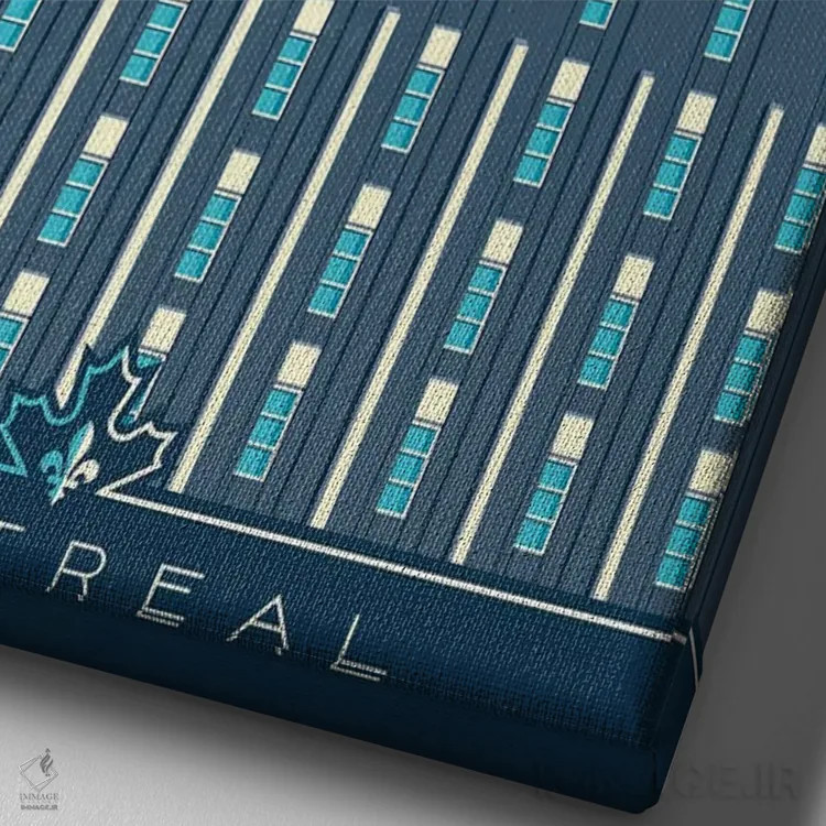 تابلو دکوراتیو پوستر سفر مونترال کانادا تابلو فارین فایو روزز اثر اولا هوپ تراول پوسترز - نمای نزدیک بافت بوم