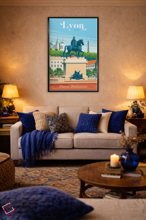 تابلو دکوراتیو پوستر سفر لیون فرانسه اثر اولا هوپ تراول پوسترز - D4B