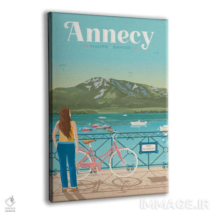 تابلو دکوراتیو تصویر سفر پل عشاق آنسی فرانسه اثر اولا هوپ تراول پوسترز - نمای پرسپکتیو محصول