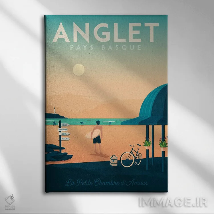 تابلو دکوراتیو تصویر سفر انگلت باسک کانتری فرانسه اثر اولا هوپ تراول پوسترز - نمای روبهرو روی دیوار