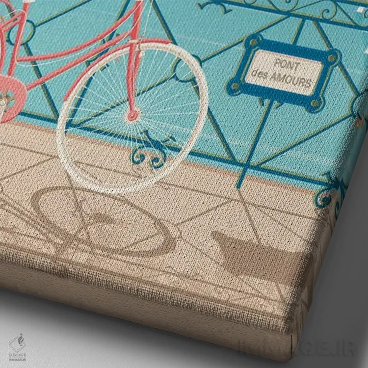 تابلو دکوراتیو تصویر سفر پل عشاق آنسی فرانسه اثر اولا هوپ تراول پوسترز - نمای نزدیک بافت بوم