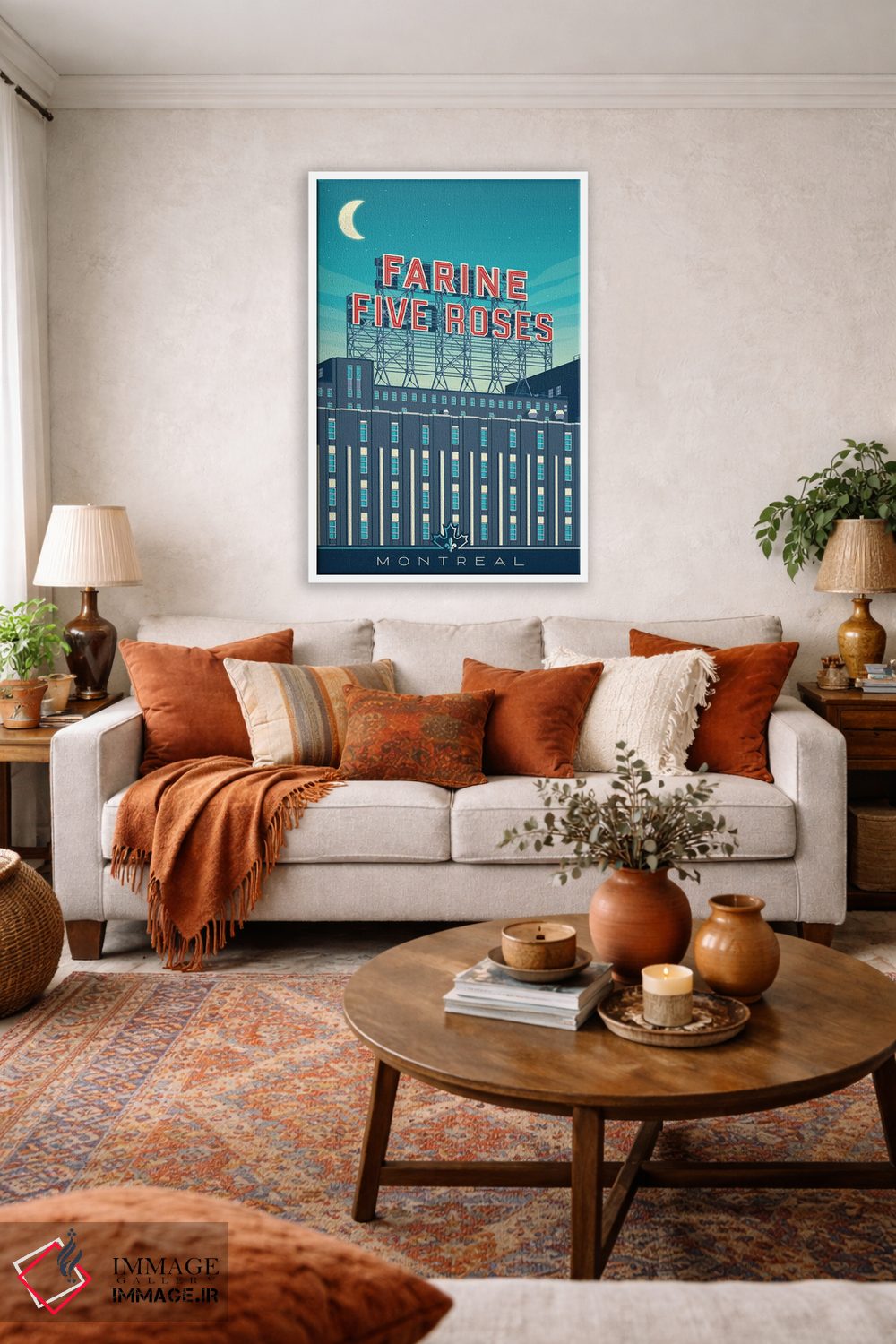 تابلو دکوراتیو پوستر سفر مونترال کانادا تابلو فارین فایو روزز اثر اولا هوپ تراول پوسترز - D1W