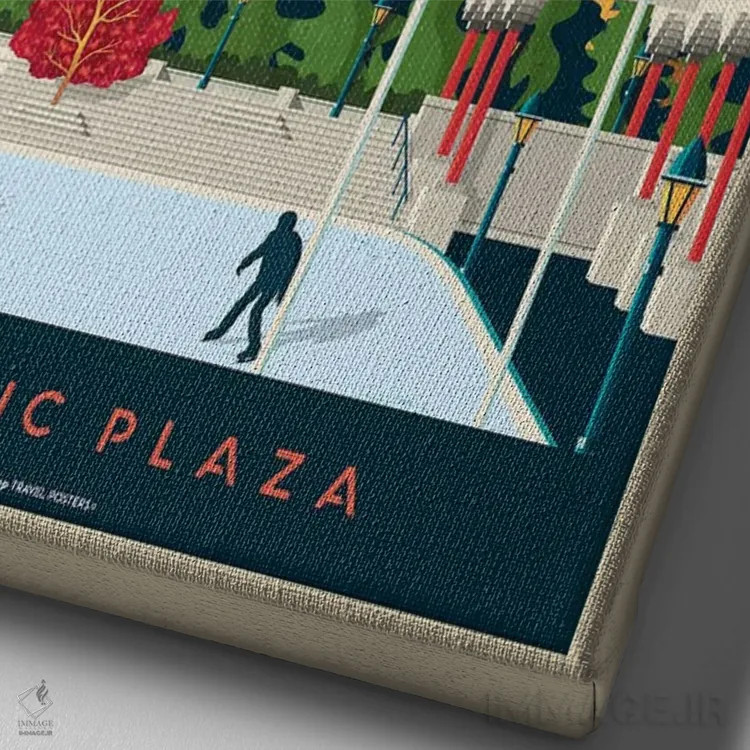 تابلو مدرن پوستر سفر کلگری آلبرتا اثر اولا هوپ تراول پوسترز - نمای نزدیک بافت بوم