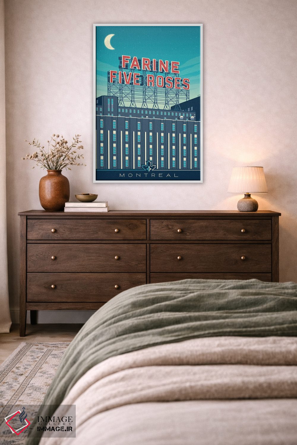 تابلو دکوراتیو پوستر سفر مونترال کانادا تابلو فارین فایو روزز اثر اولا هوپ تراول پوسترز - D3W