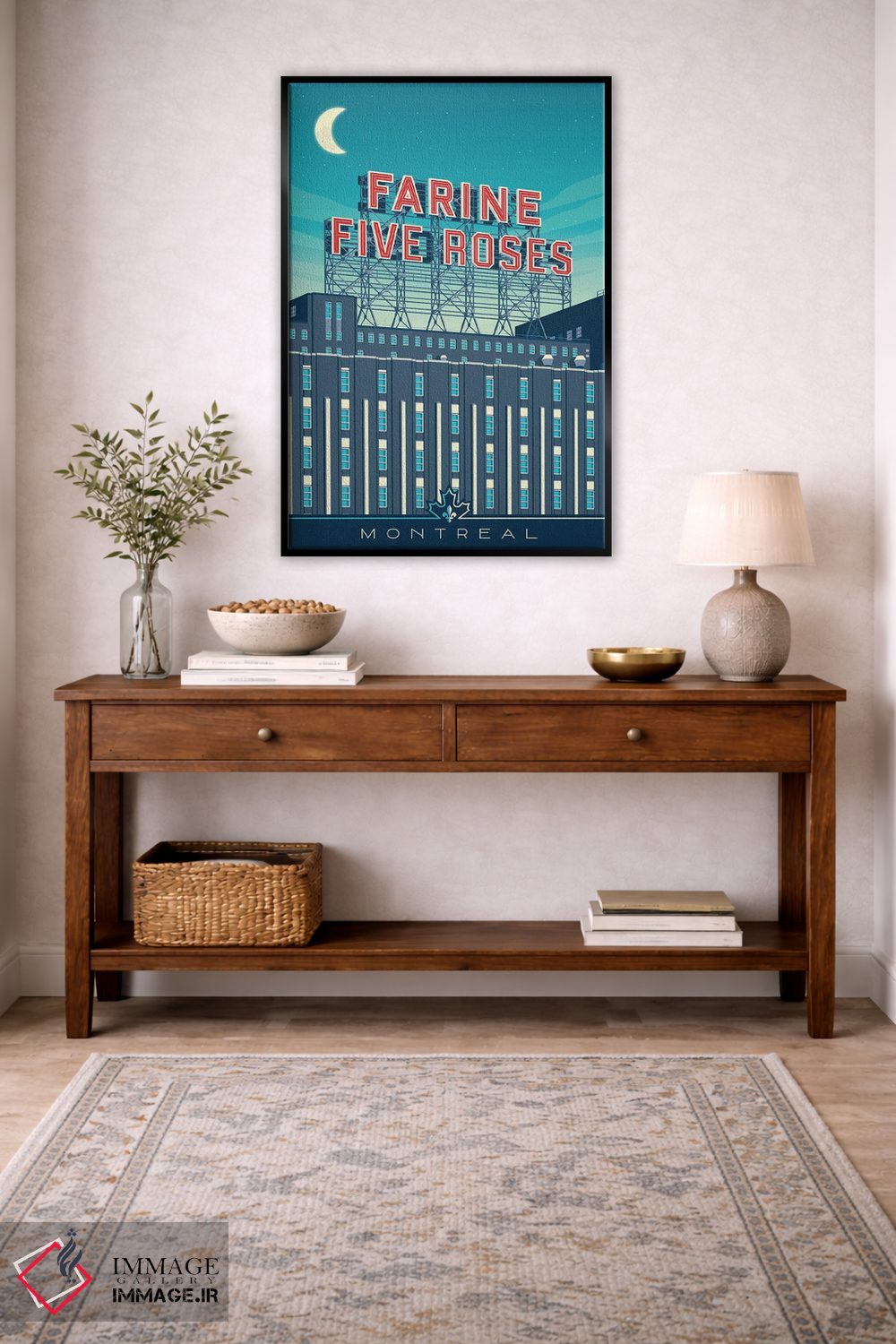 تابلو دکوراتیو پوستر سفر مونترال کانادا تابلو فارین فایو روزز اثر اولا هوپ تراول پوسترز - D5B