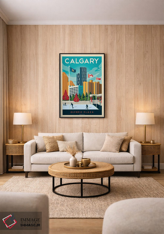 تابلو مدرن پوستر سفر کلگری آلبرتا اثر اولا هوپ تراول پوسترز - D1B