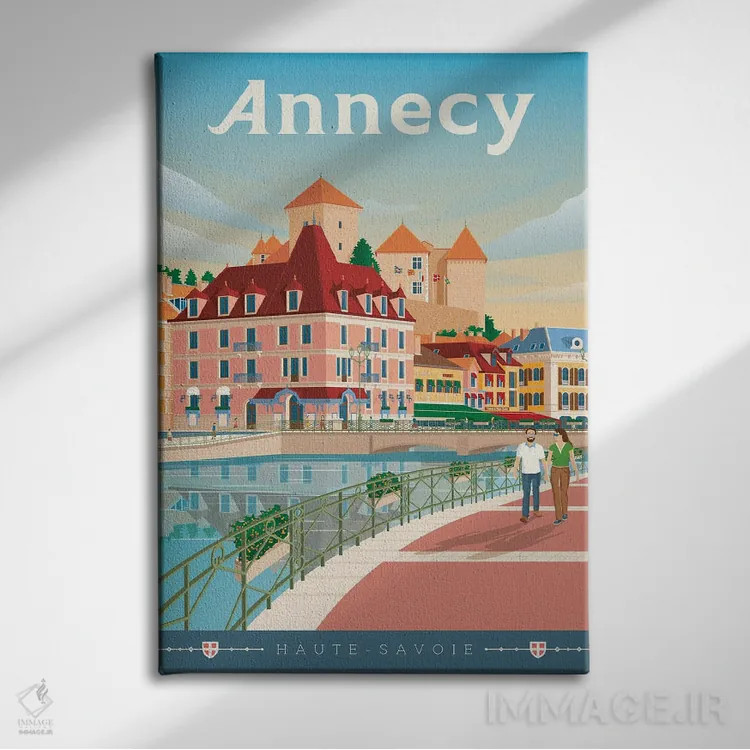 تابلو دکوراتیو تصویر سفر آنسی ساوا فرانسه اثر اولا هوپ تراول پوسترز - نمای روبهرو روی دیوار