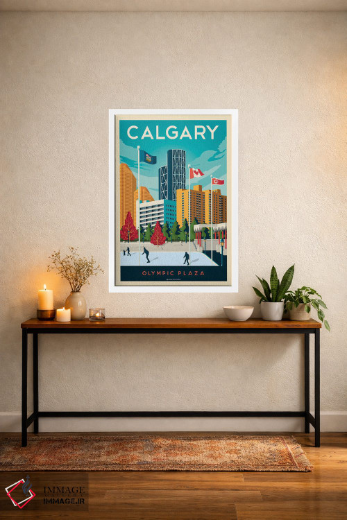 تابلو مدرن پوستر سفر کلگری آلبرتا اثر اولا هوپ تراول پوسترز - D4W