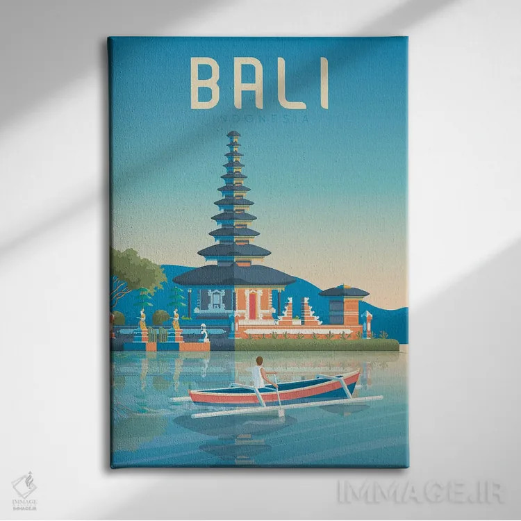 تابلو دکوراتیو تصویر سفر بالی اندونزی اثر اولا هوپ تراول پوسترز - نمای روبهرو روی دیوار