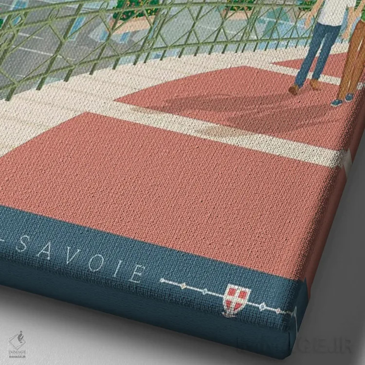 تابلو دکوراتیو تصویر سفر آنسی ساوا فرانسه اثر اولا هوپ تراول پوسترز - نمای نزدیک بافت بوم