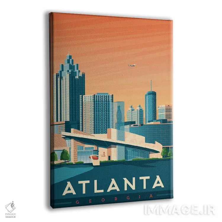 تابلو دکوراتیو تصویر سفر آتلانتا جورجیا اثر اولا هوپ تراول پوسترز - نمای پرسپکتیو محصول
