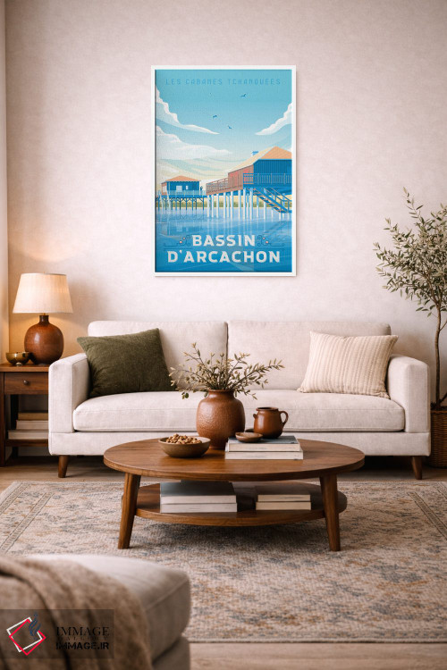 تابلو دکوراتیو تصویر سفر باسن دارکاشون کابانس چانک فرانسه اثر اولا هوپ تراول پوسترز - D2W