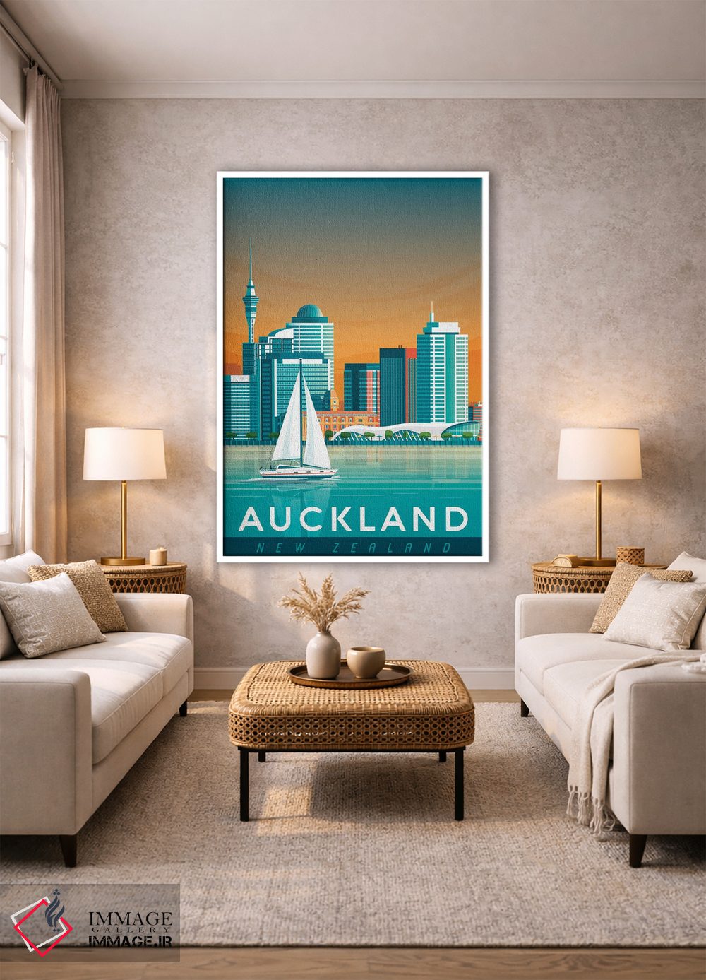 تابلو دکوراتیو تصویر سفر آوکلند نیوزیلند اثر اولا هوپ تراول پوسترز - D1W