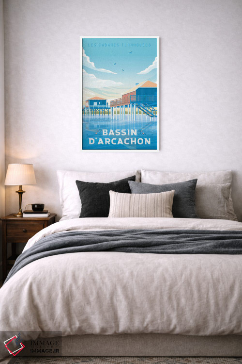 تابلو دکوراتیو تصویر سفر باسن دارکاشون کابانس چانک فرانسه اثر اولا هوپ تراول پوسترز - D5W