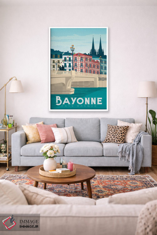 تابلو دکوراتیو تصویر سفر بایون باسک کانتری فرانسه اثر اولا هوپ تراول پوسترز - D1W