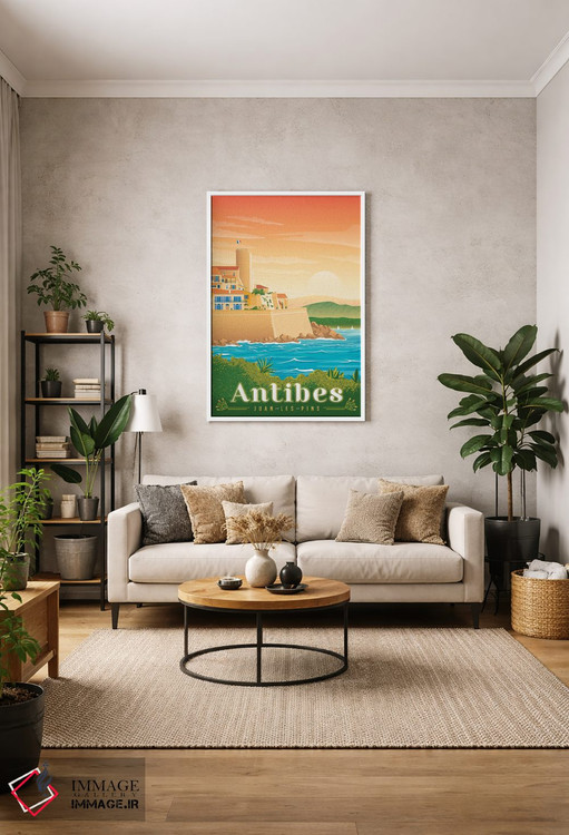 تابلو دکوراتیو تصویر سفر آنتیب ژوان له پین فرانسه اثر اولا هوپ تراول پوسترز - D1W