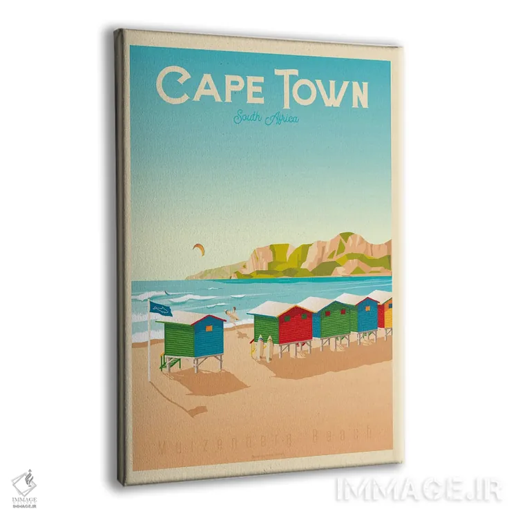 تابلو مدرن پوستر سفر کیپ تاون آفریقای جنوبی اثر اولا هوپ تراول پوسترز - نمای پرسپکتیو محصول