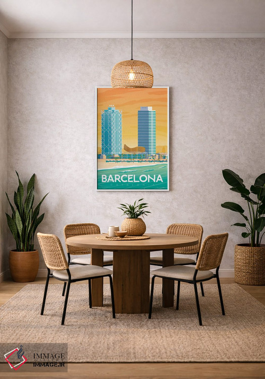 تابلو دکوراتیو تصویر سفر بارسلونا اسپانیا اثر اولا هوپ تراول پوسترز - D2W