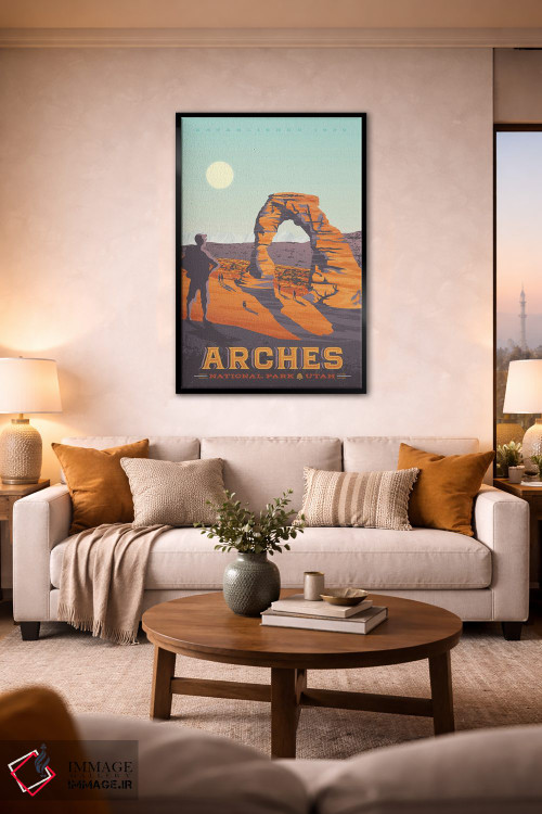 تابلو دکوراتیو تصویر سفر پارک ملی آرچز آمریکا اثر اولا هوپ تراول پوسترز - D1B