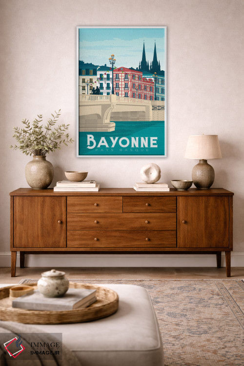 تابلو دکوراتیو تصویر سفر بایون باسک کانتری فرانسه اثر اولا هوپ تراول پوسترز - D3W