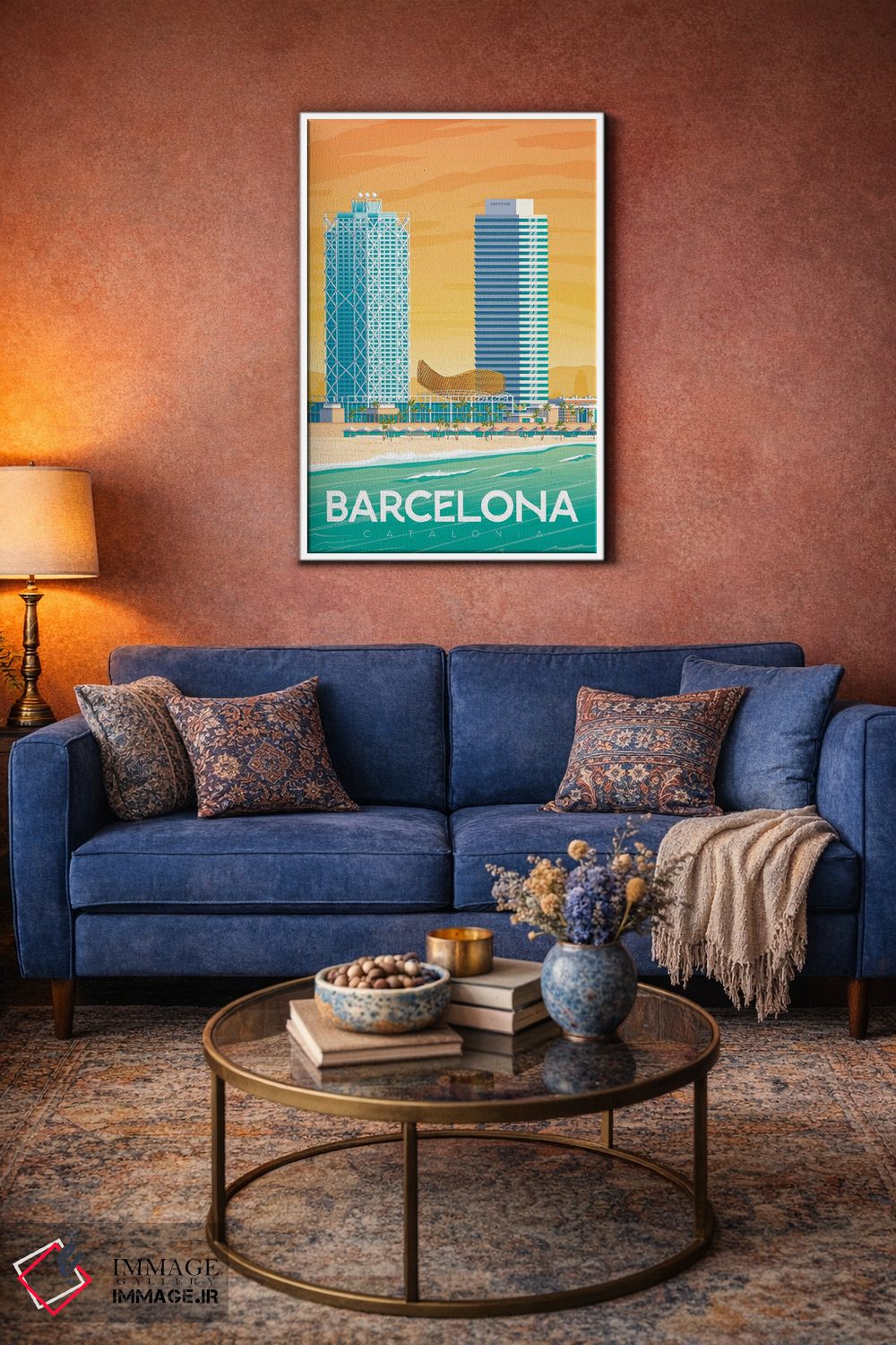تابلو دکوراتیو تصویر سفر بارسلونا اسپانیا اثر اولا هوپ تراول پوسترز - D3W