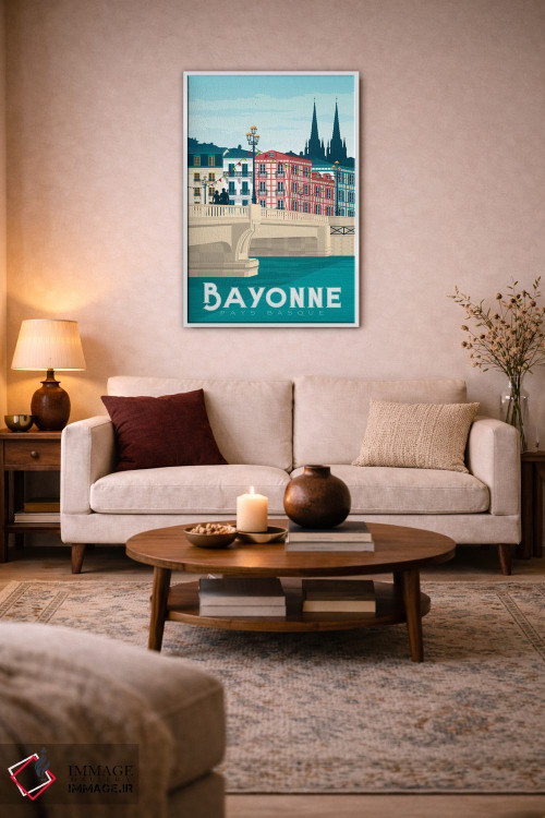 تابلو دکوراتیو تصویر سفر بایون باسک کانتری فرانسه اثر اولا هوپ تراول پوسترز - D4W