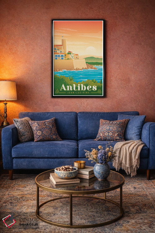تابلو دکوراتیو تصویر سفر آنتیب ژوان له پین فرانسه اثر اولا هوپ تراول پوسترز - D4B
