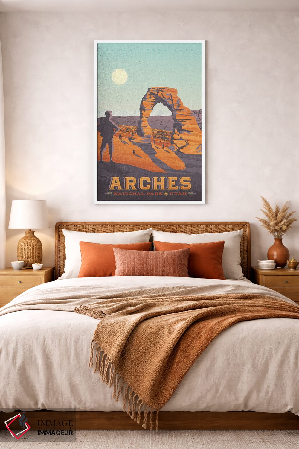 تابلو دکوراتیو تصویر سفر پارک ملی آرچز آمریکا اثر اولا هوپ تراول پوسترز - D2W