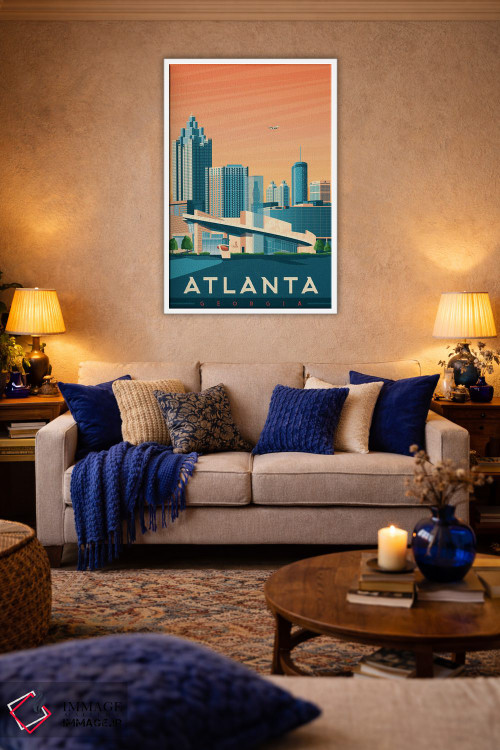 تابلو دکوراتیو تصویر سفر آتلانتا جورجیا اثر اولا هوپ تراول پوسترز - D3W