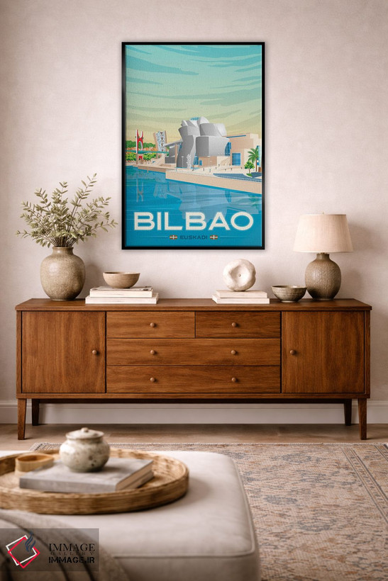 تابلو دکوراتیو تصویر سفر بیلبائو باسک کانتری اسپانیا اثر اولا هوپ تراول پوسترز - D3B