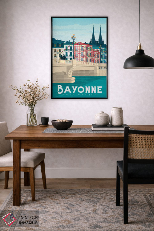 تابلو دکوراتیو تصویر سفر بایون باسک کانتری فرانسه اثر اولا هوپ تراول پوسترز - D5B